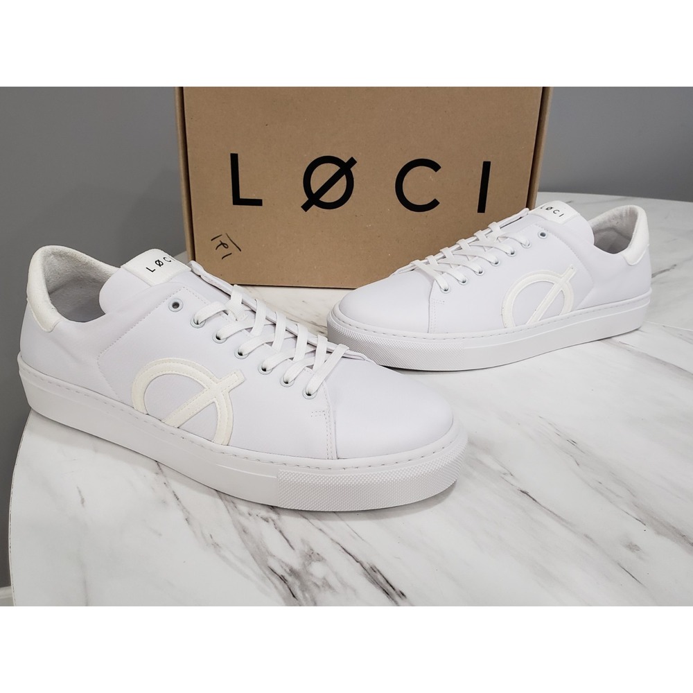 NEW - Size 11‎ / EURO 45 - LOCI NINE ALL SOLID WHITE SNEAKERS